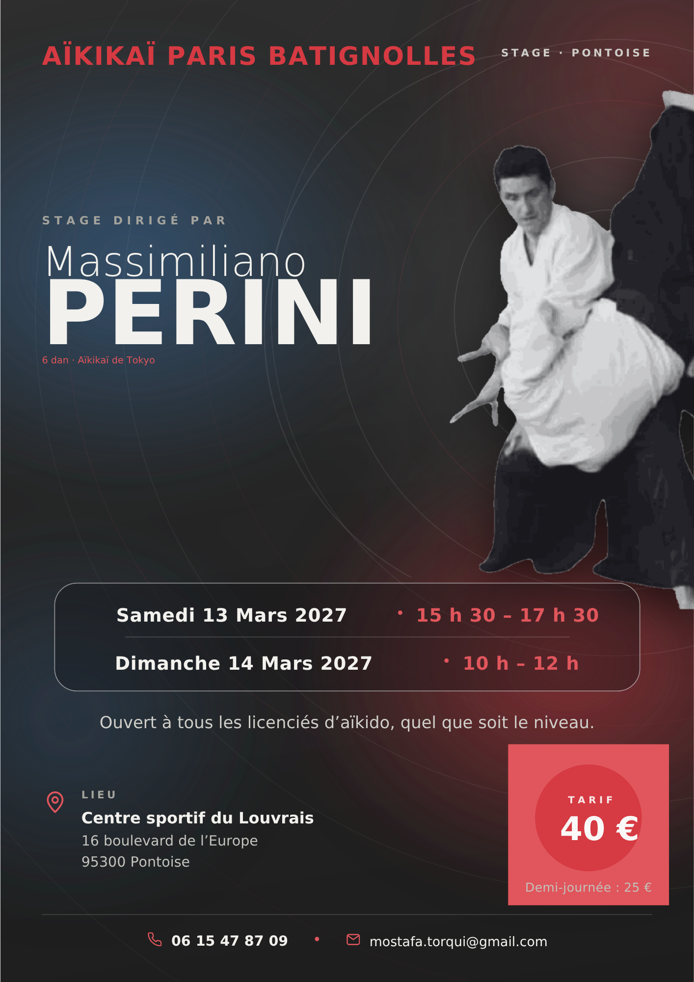 Stage dirigé par Massimiliano Perini, 6ᵉ Dan Aïkikaï de Tokyo